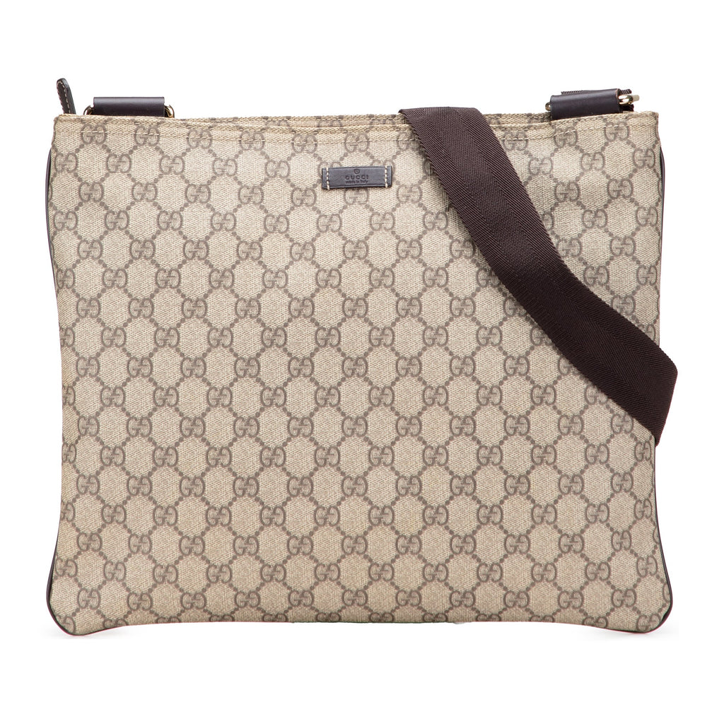 Zip Top Messenger Bag GG Coated Canvas Large