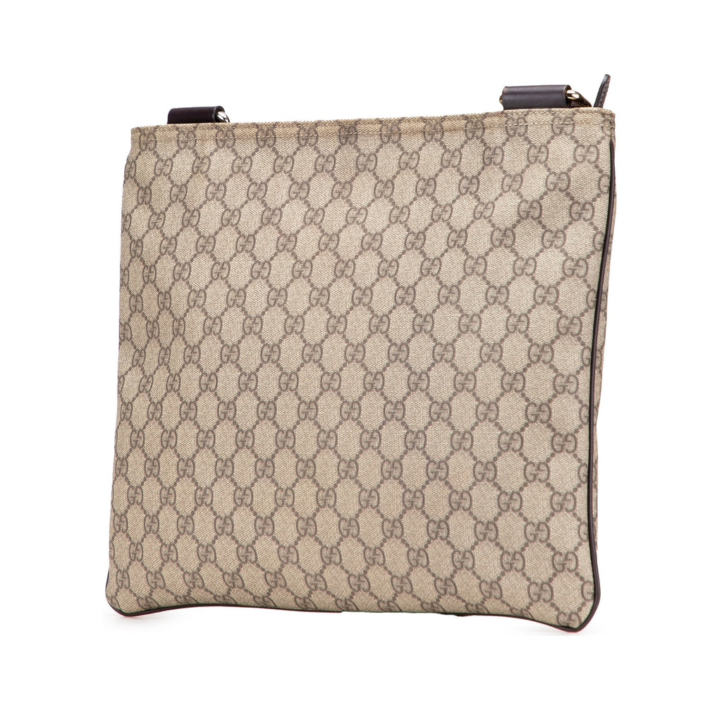 Zip Top Messenger Bag GG Coated Canvas Large