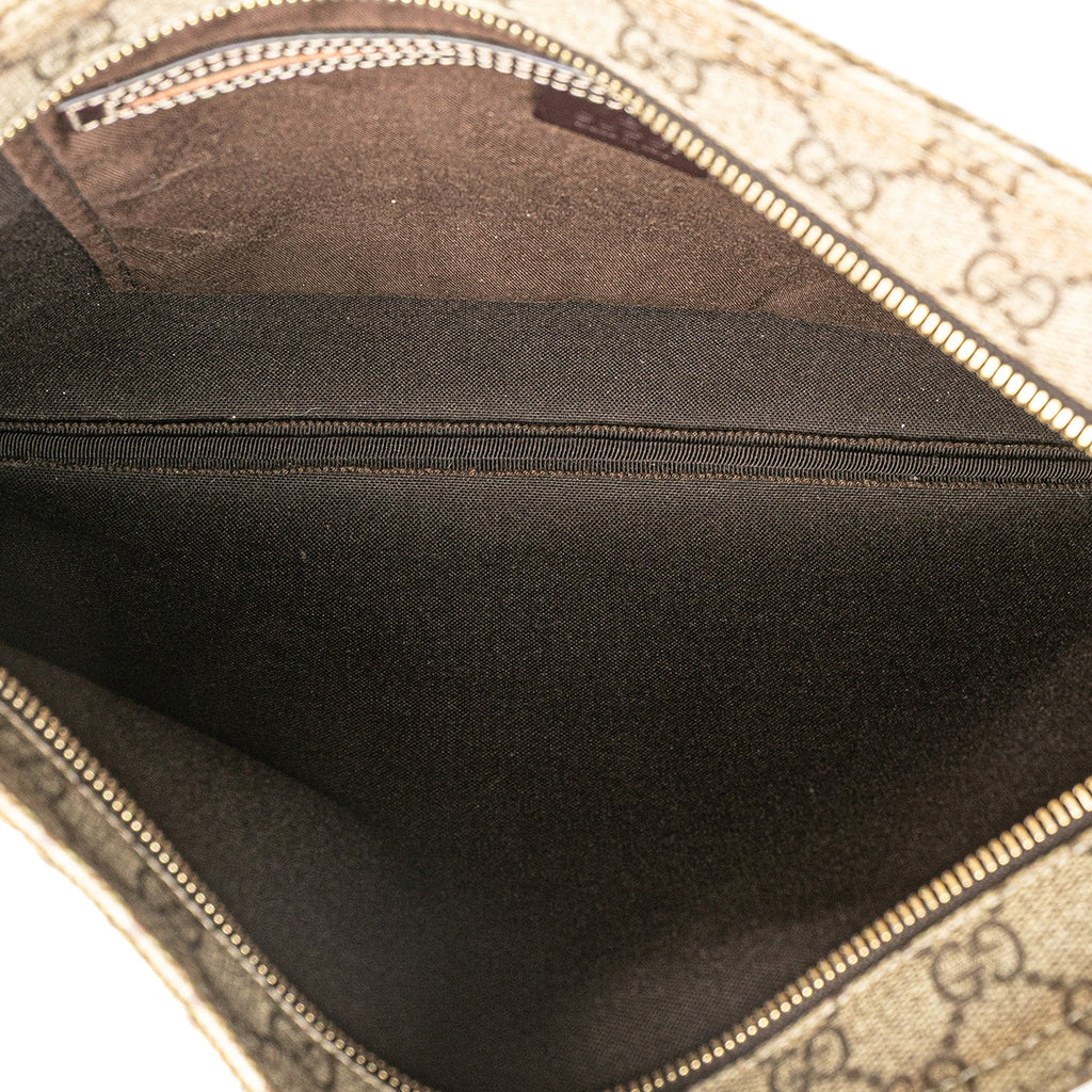 Zip Top Messenger Bag GG Coated Canvas Large