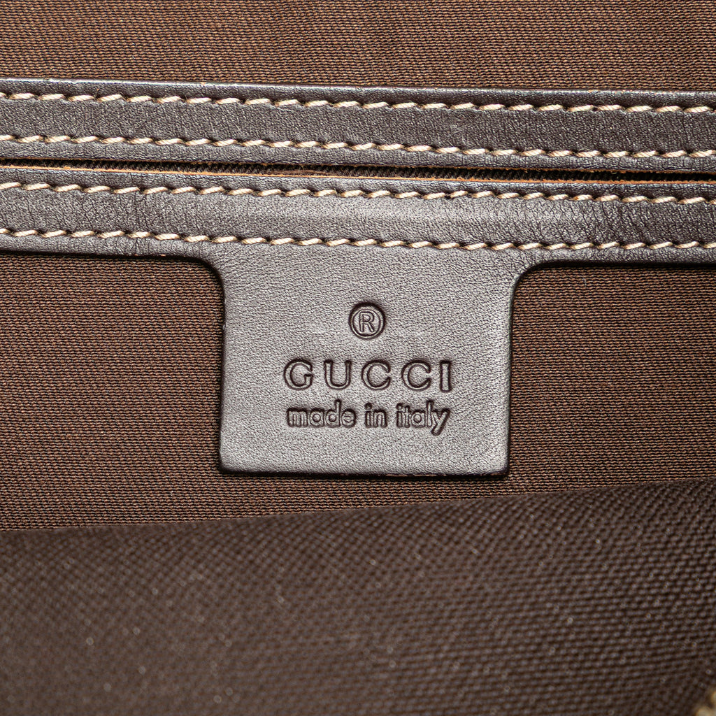 Zip Top Messenger Bag GG Coated Canvas Large