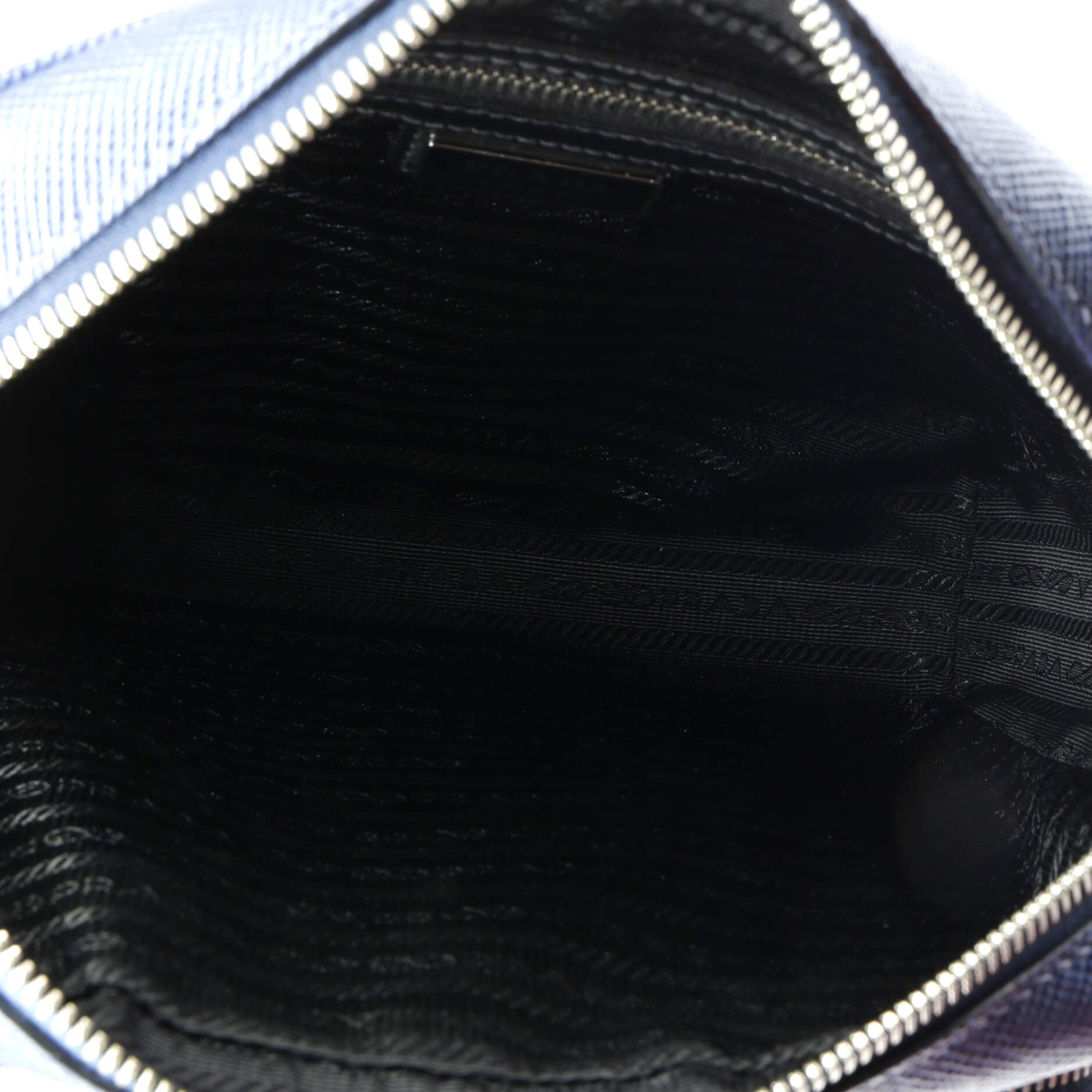 Triangle Logo Messenger Bag Embossed Saffiano Leather Small