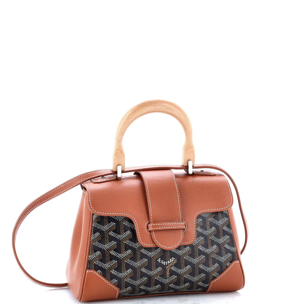 Saigon Top Handle Bag Coated Canvas with Leather Mini