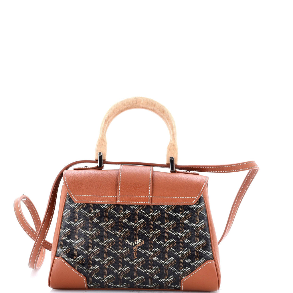 Saigon Top Handle Bag Coated Canvas with Leather Mini