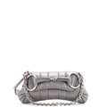 Horsebit Chain Shoulder Bag Vertical Quilted Leather Small
