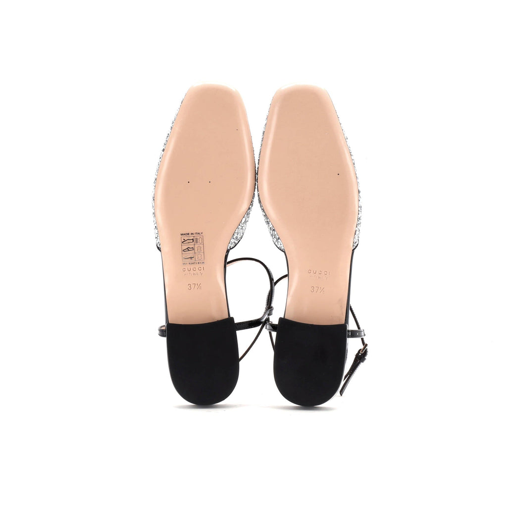 Women's GG Slingback Flats Glitter and Patent