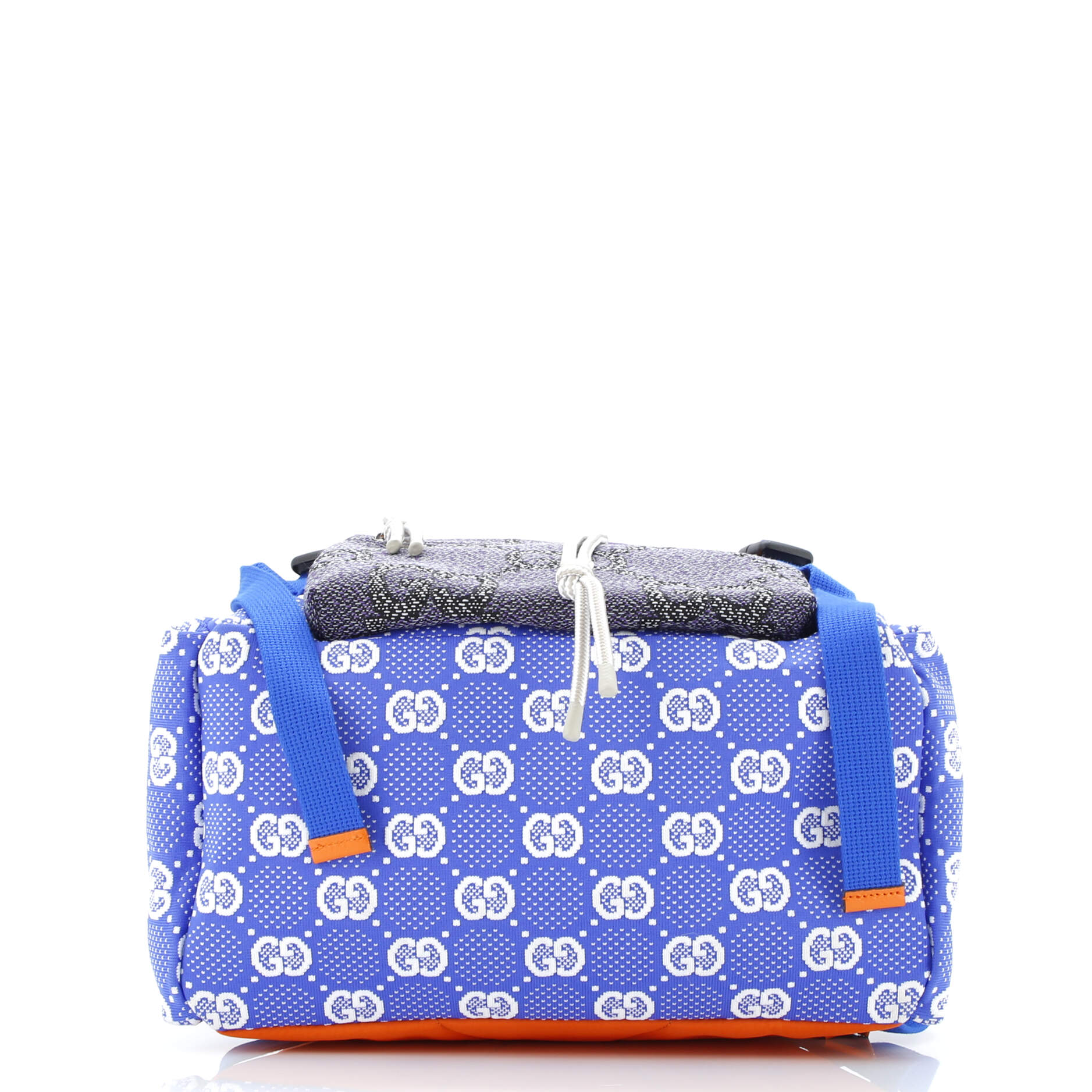 Panelled Double Buckle Backpack GG Jacquard Nylon and Rubber Large