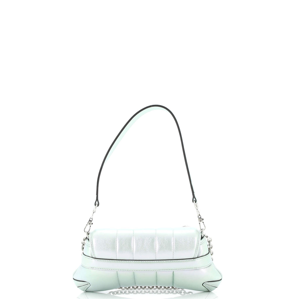 Horsebit Chain Shoulder Bag Vertical Quilted Leather Small