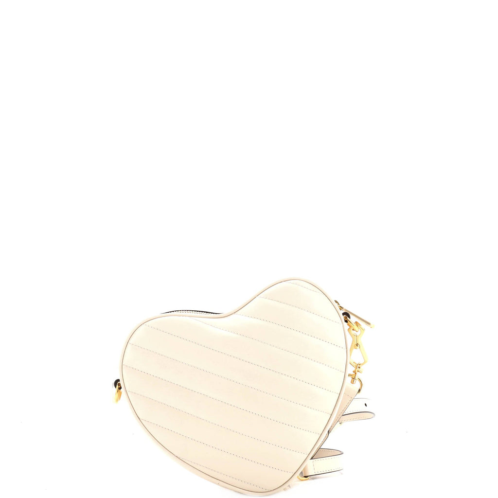 Interlocking G Heart Shoulder Bag Diagonal Quilted Leather Mini
