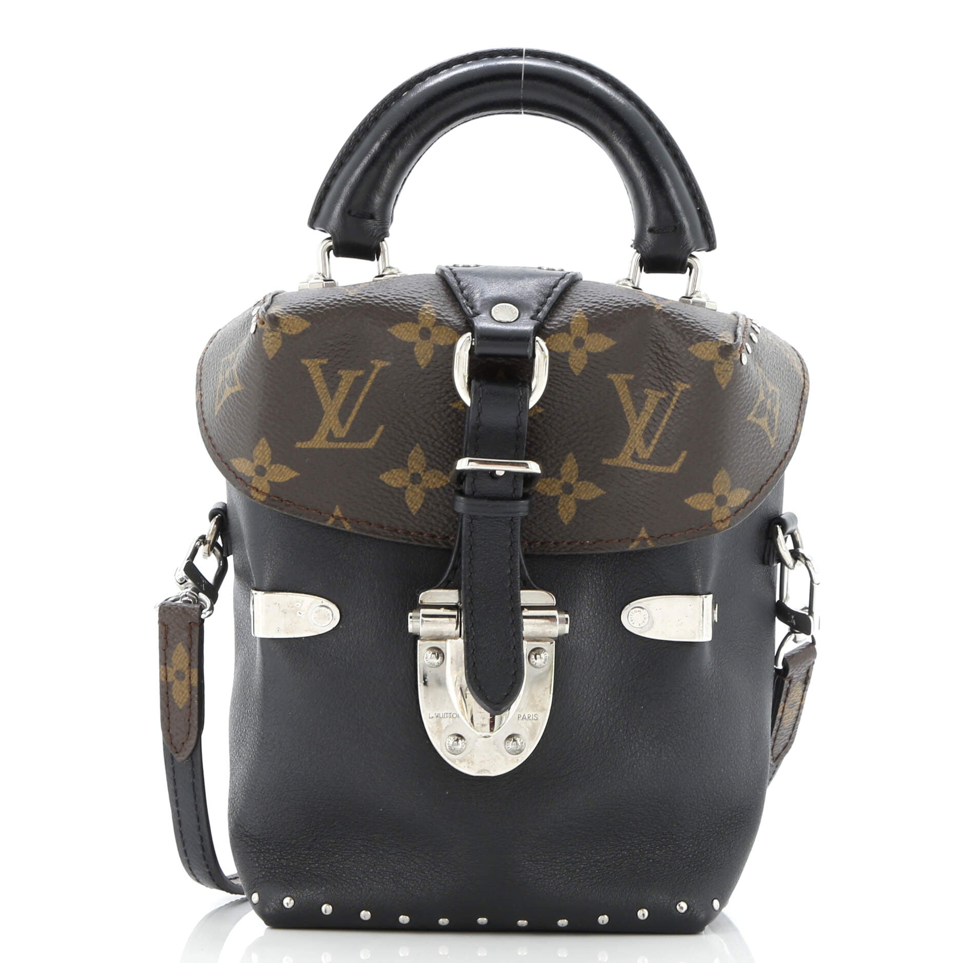 Camera Box Handbag Studded Monogram Canvas and Leather