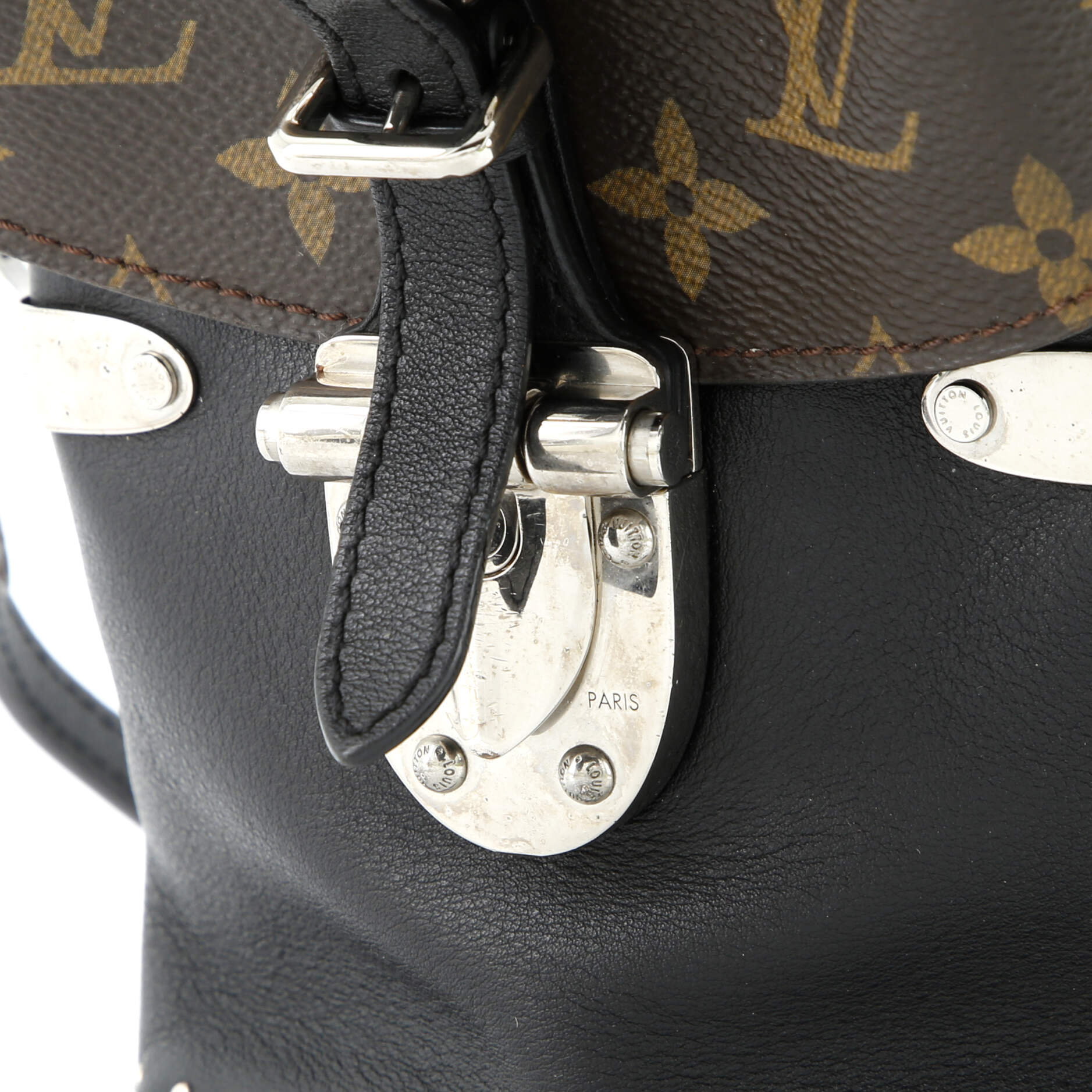 Camera Box Handbag Studded Monogram Canvas and Leather