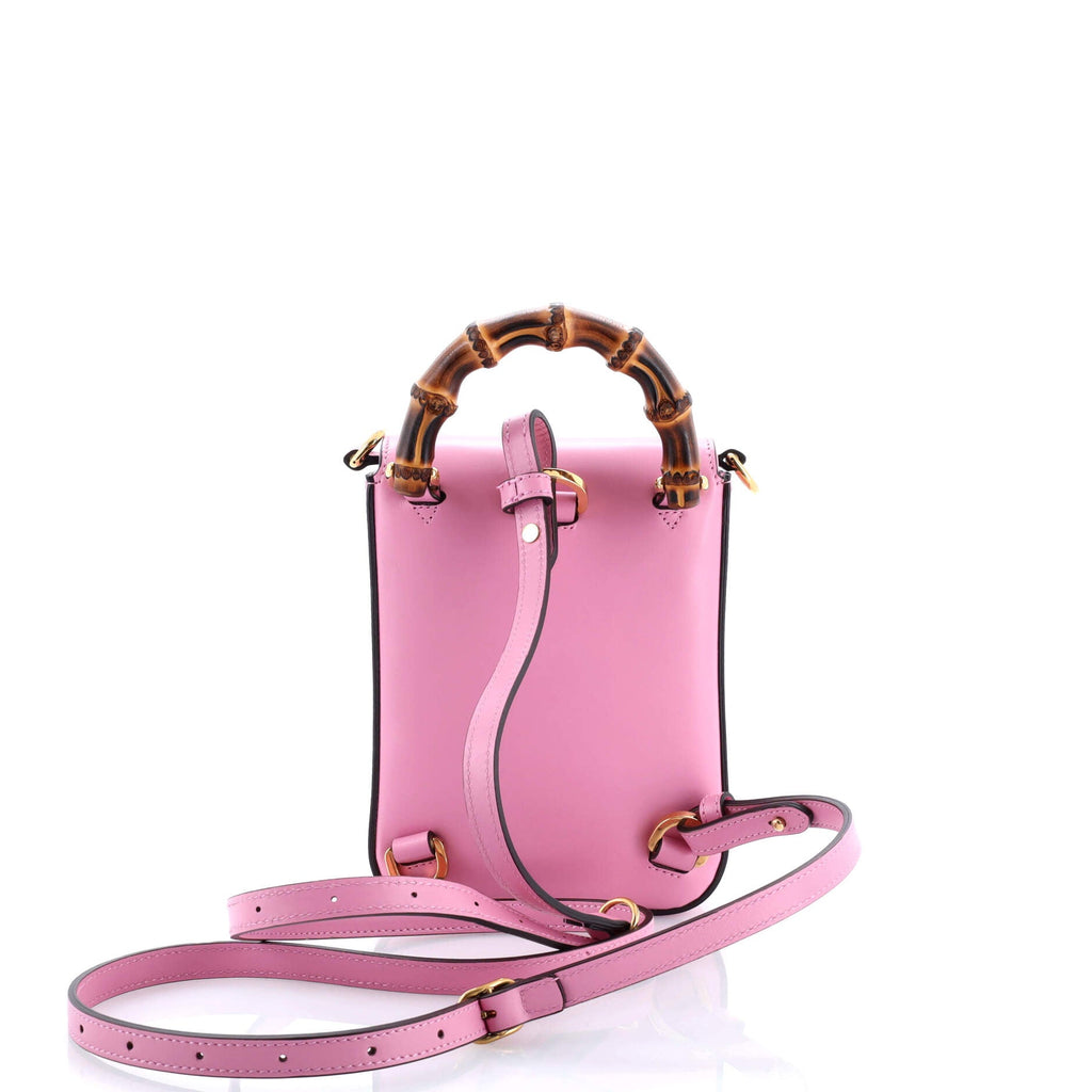 Bamboo Top Handle Backpack Leather Mini