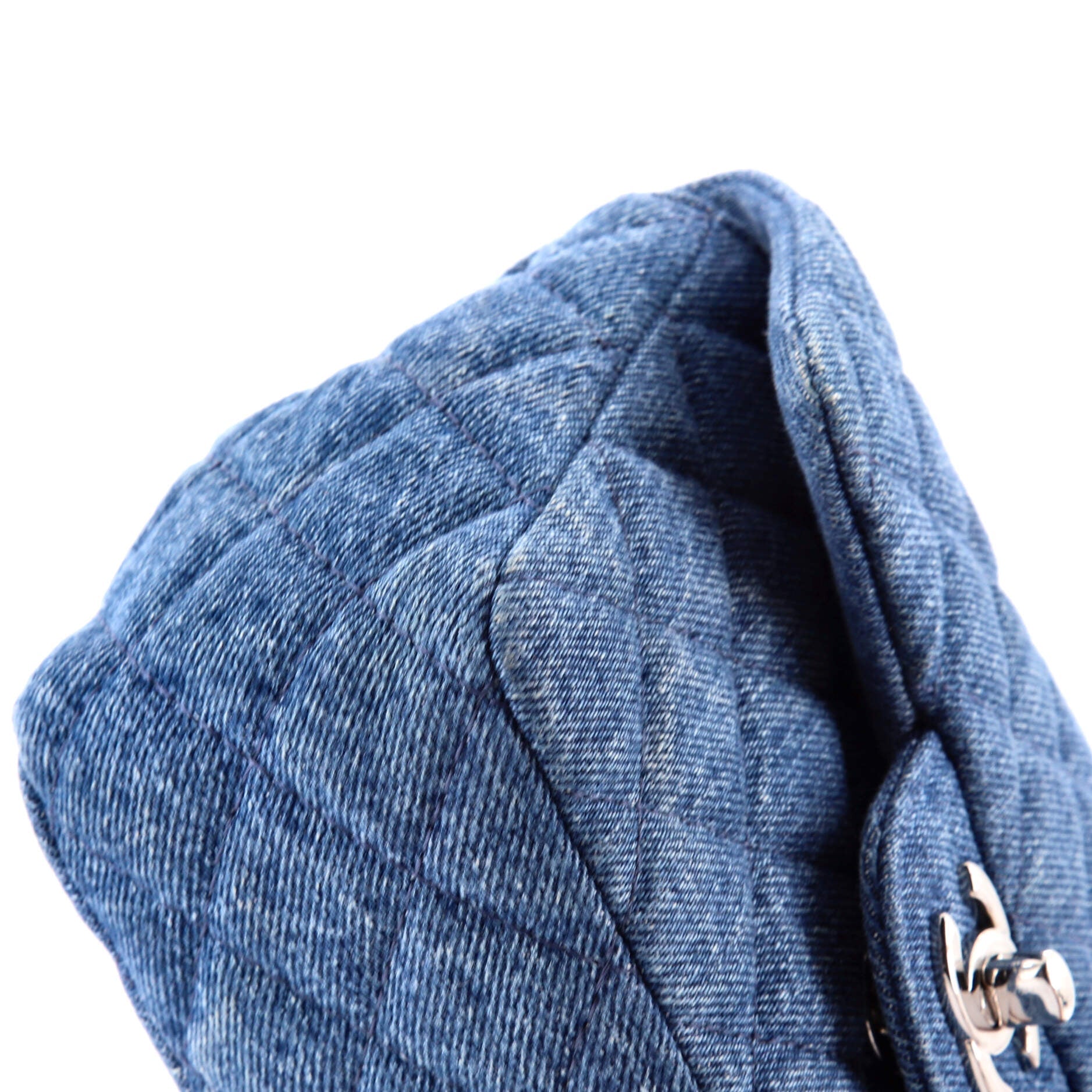 Square Classic Single Flap Bag Quilted CC Printed Denim Mini