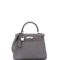 Kelly Handbag Grey Togo with Palladium Hardware 25