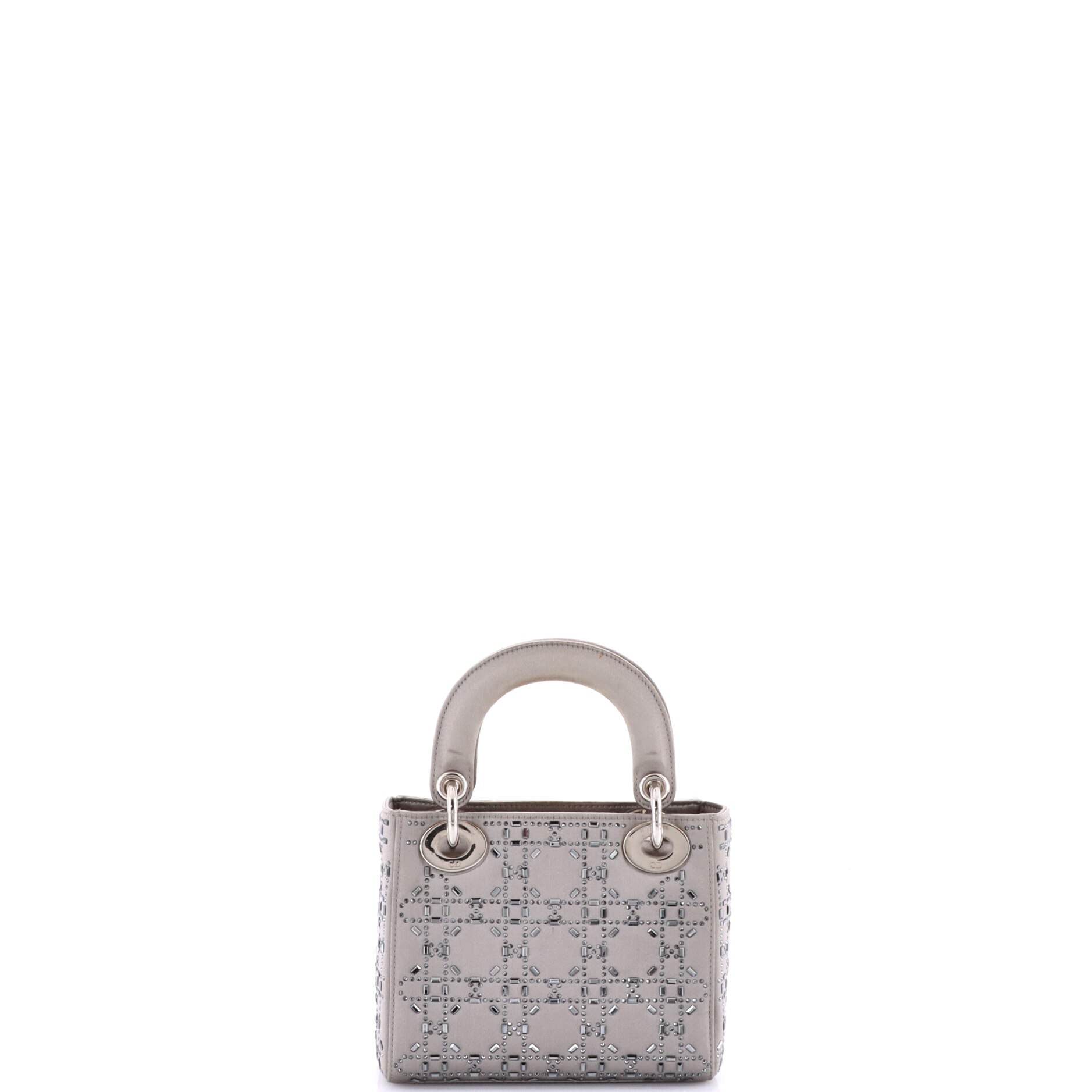 Lady Dior Bag Crystal Embellished Cannage Quilt Satin Mini