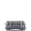 Horsebit Chain Shoulder Bag Vertical Quilted Leather Small
