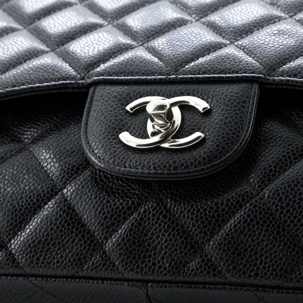 Classic Double Flap Bag Quilted Caviar Jumbo