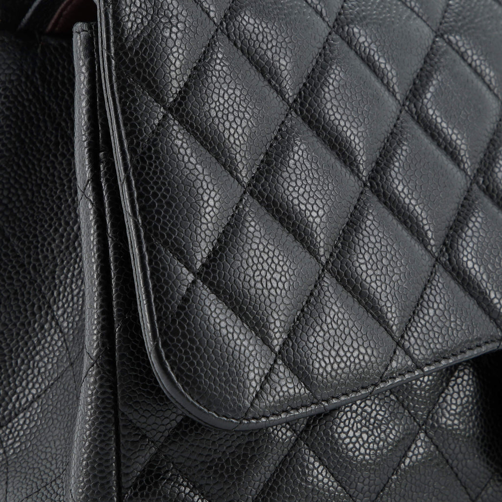 Classic Double Flap Bag Quilted Caviar Jumbo