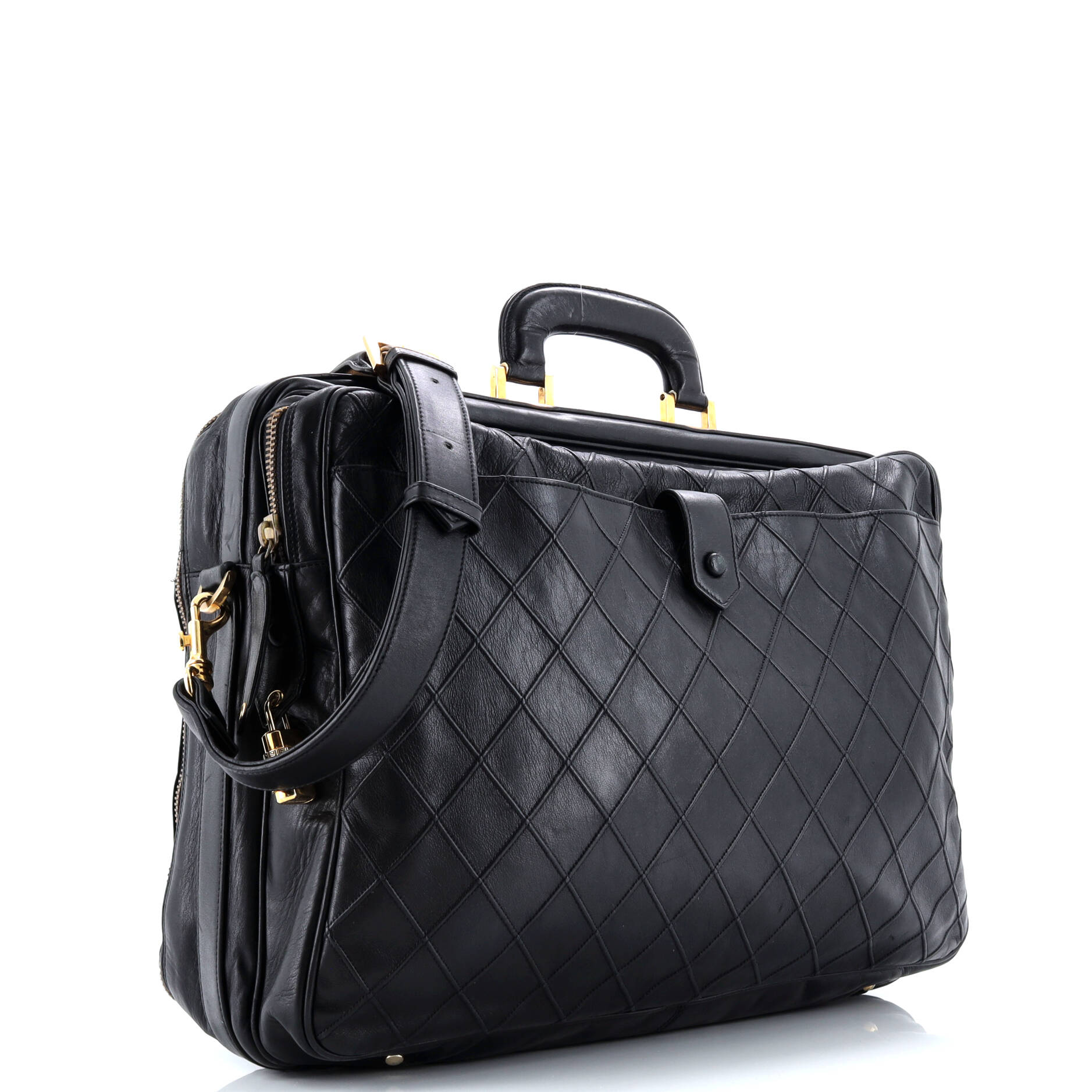 Vintage Diamond Stitch Weekender Quilted Leather Large