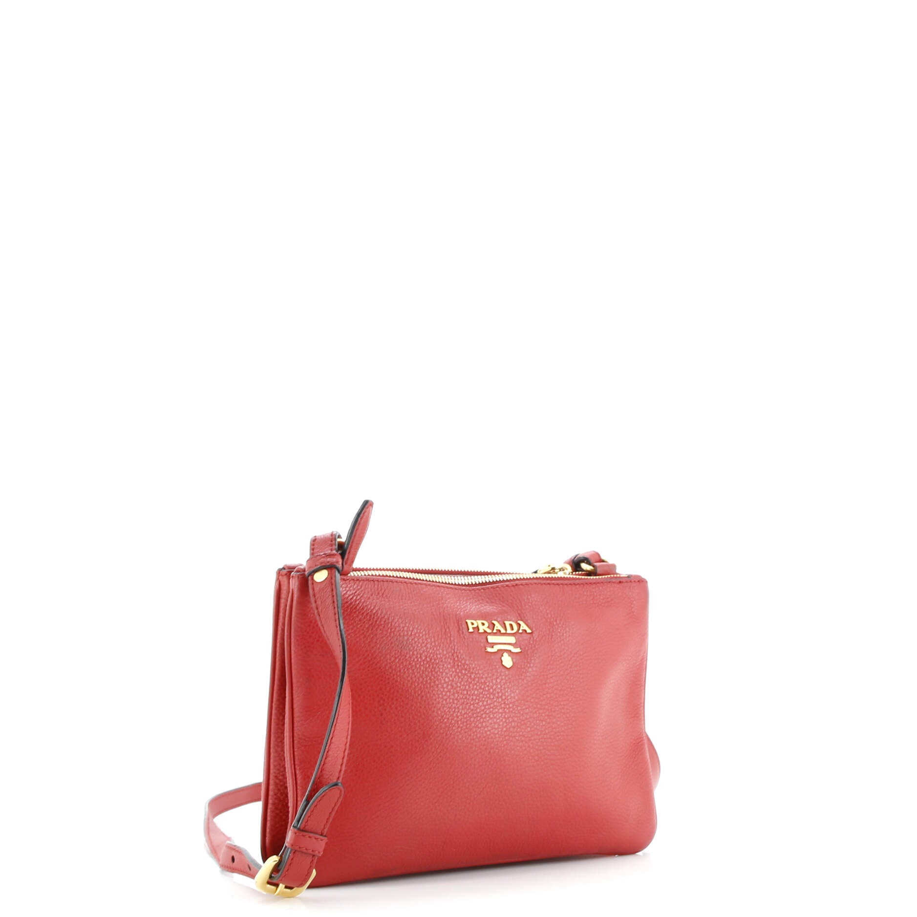 Double Zip Crossbody Bag Vitello Daino Small