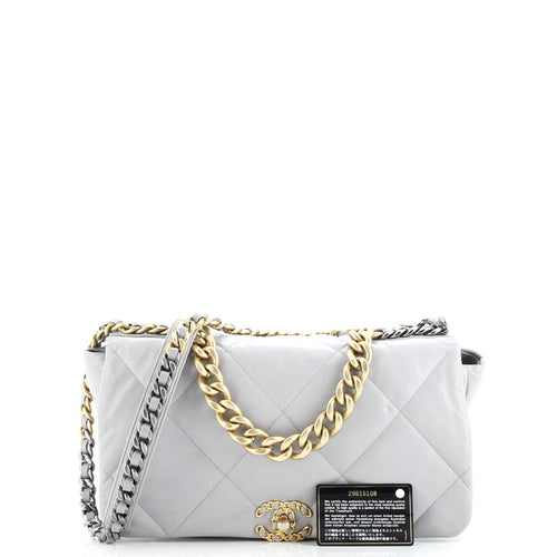 19 Flap Bag Quilted Leather Maxi