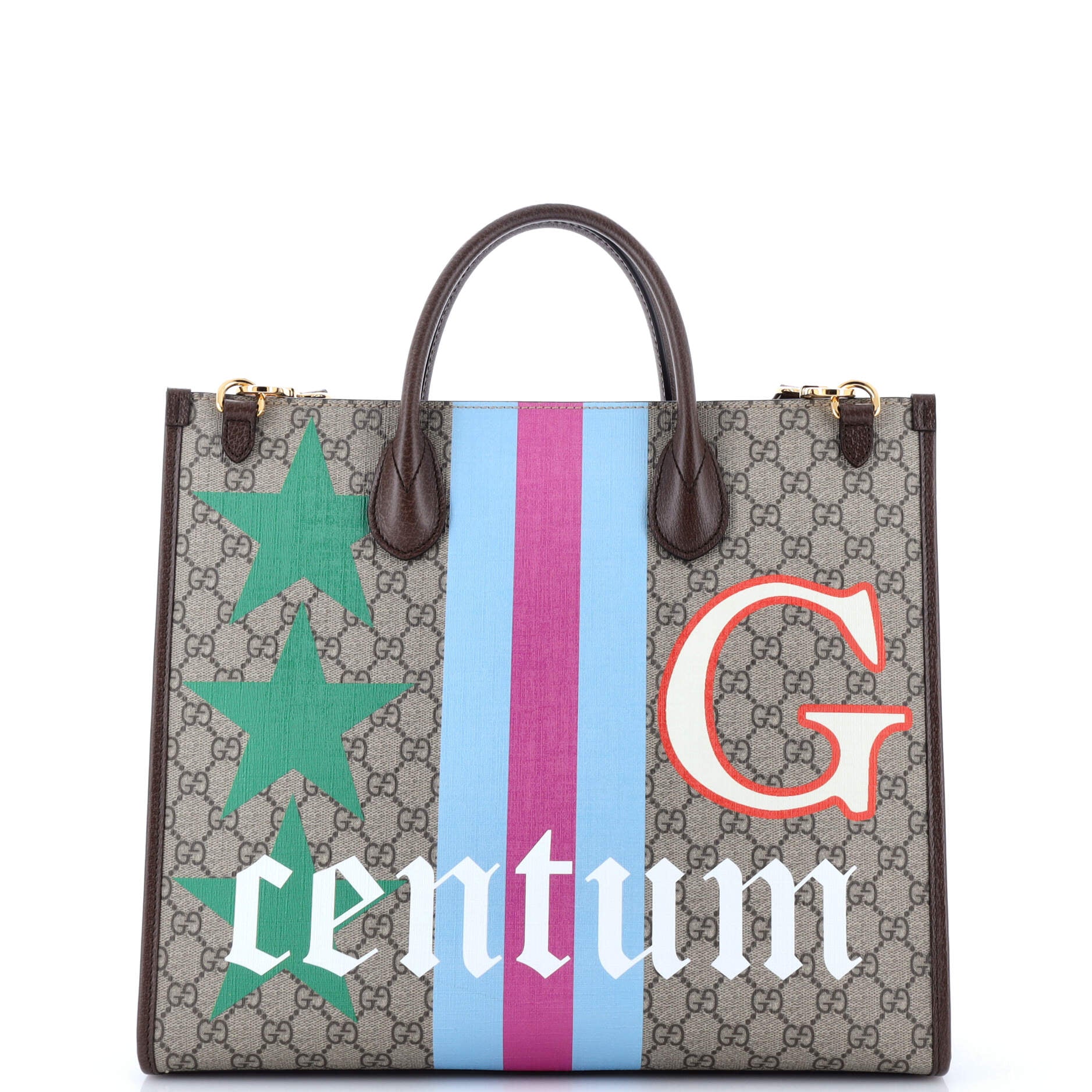 Interlocking G Patch Convertible Tote Printed GG Coated Canvas Medium