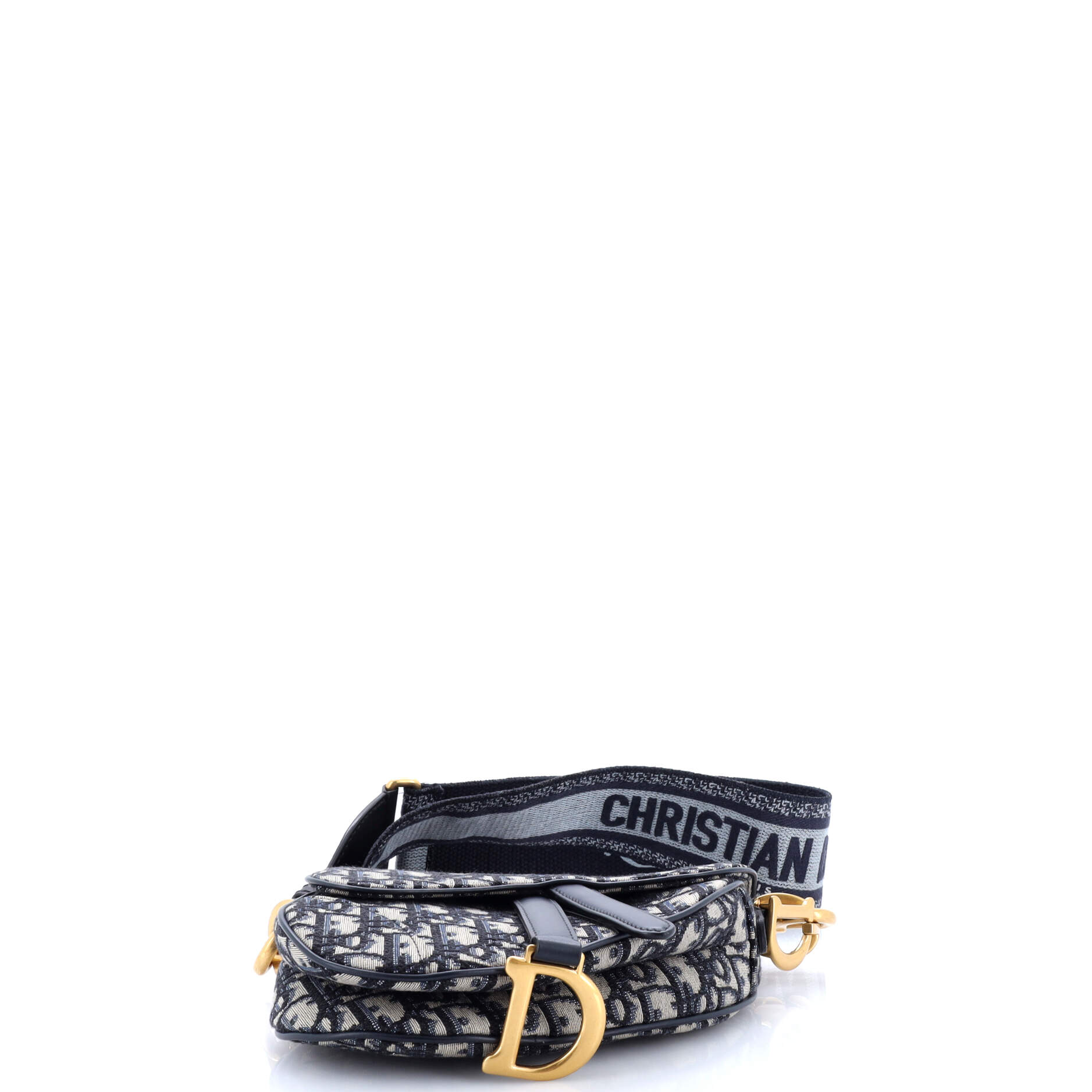 Saddle Handbag with Strap Oblique Canvas Mini