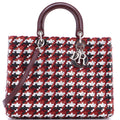 Lady Dior Bag Woven Leather with Tweed Large
