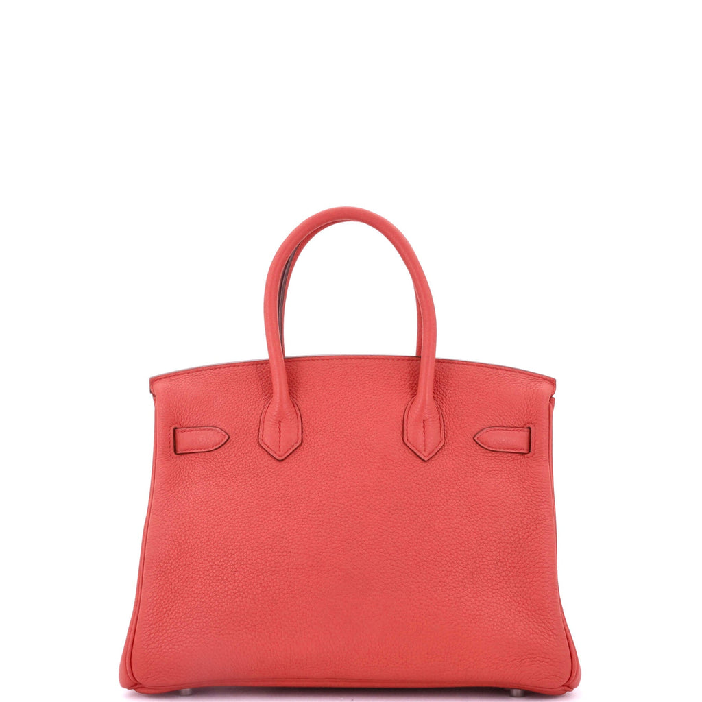 Birkin Handbag Bougainvillier Clemence with Palladium Hardware 30
