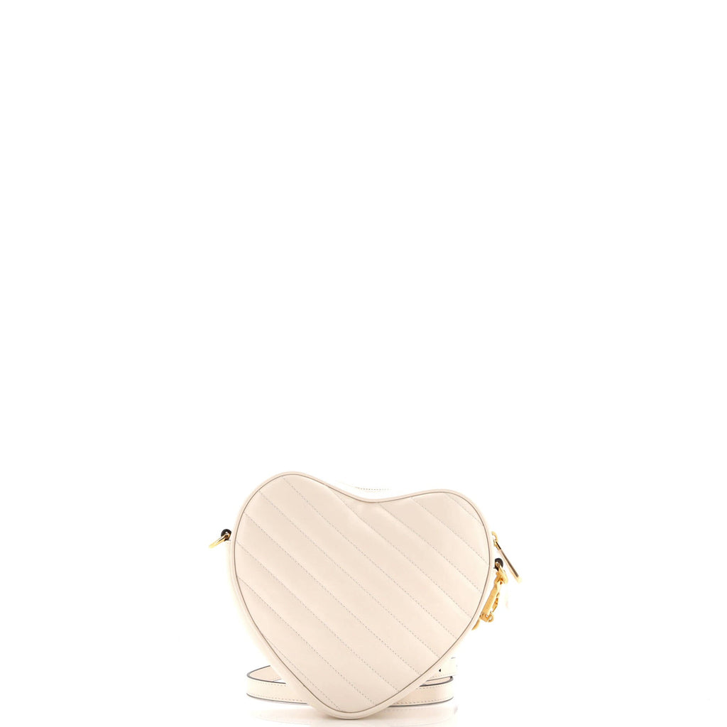 Interlocking G Heart Shoulder Bag Diagonal Quilted Leather Mini