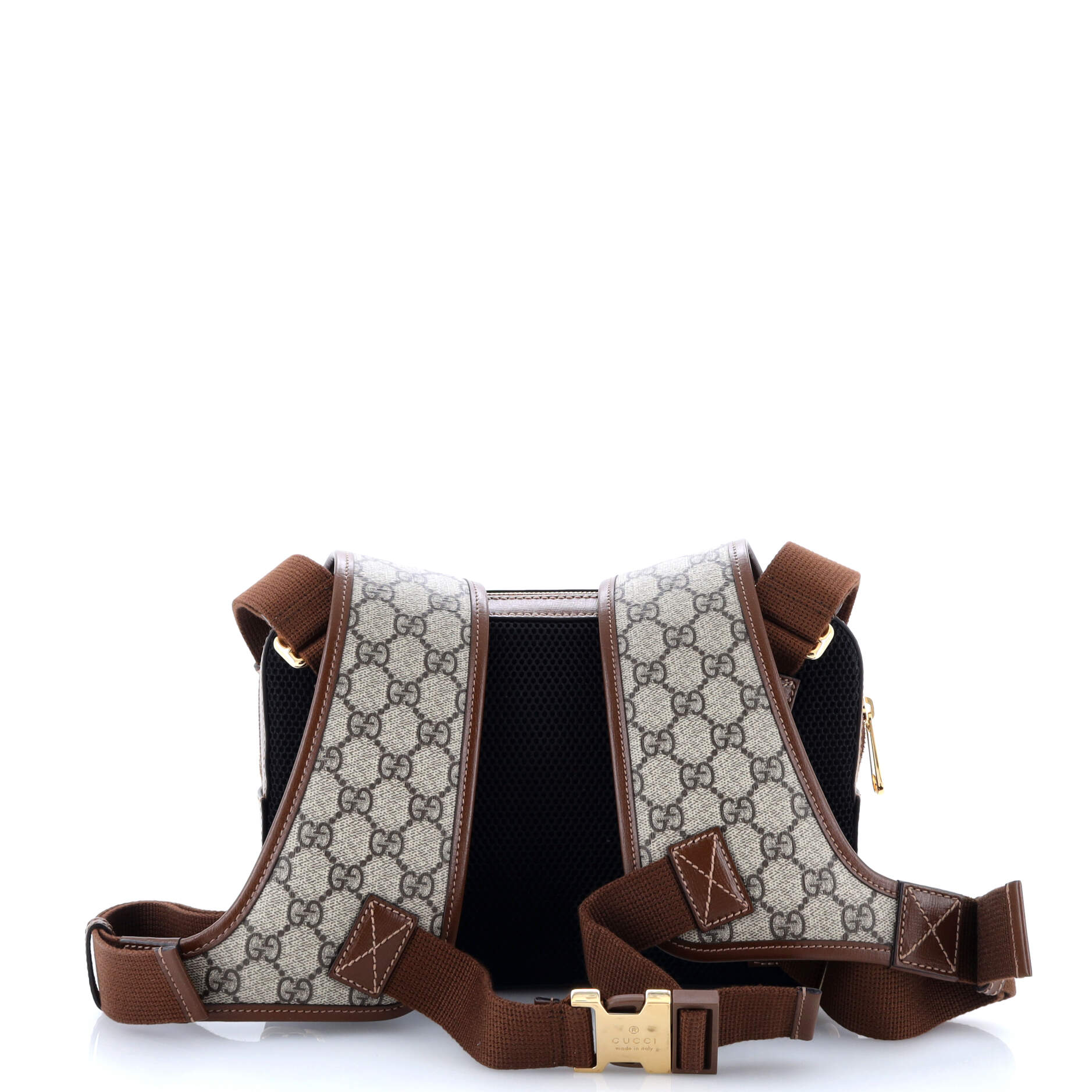 Interlocking G Patch Buckle Backpack GG Coated Canvas