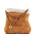 22 Chain Hobo Quilted Suede and Shearling Small