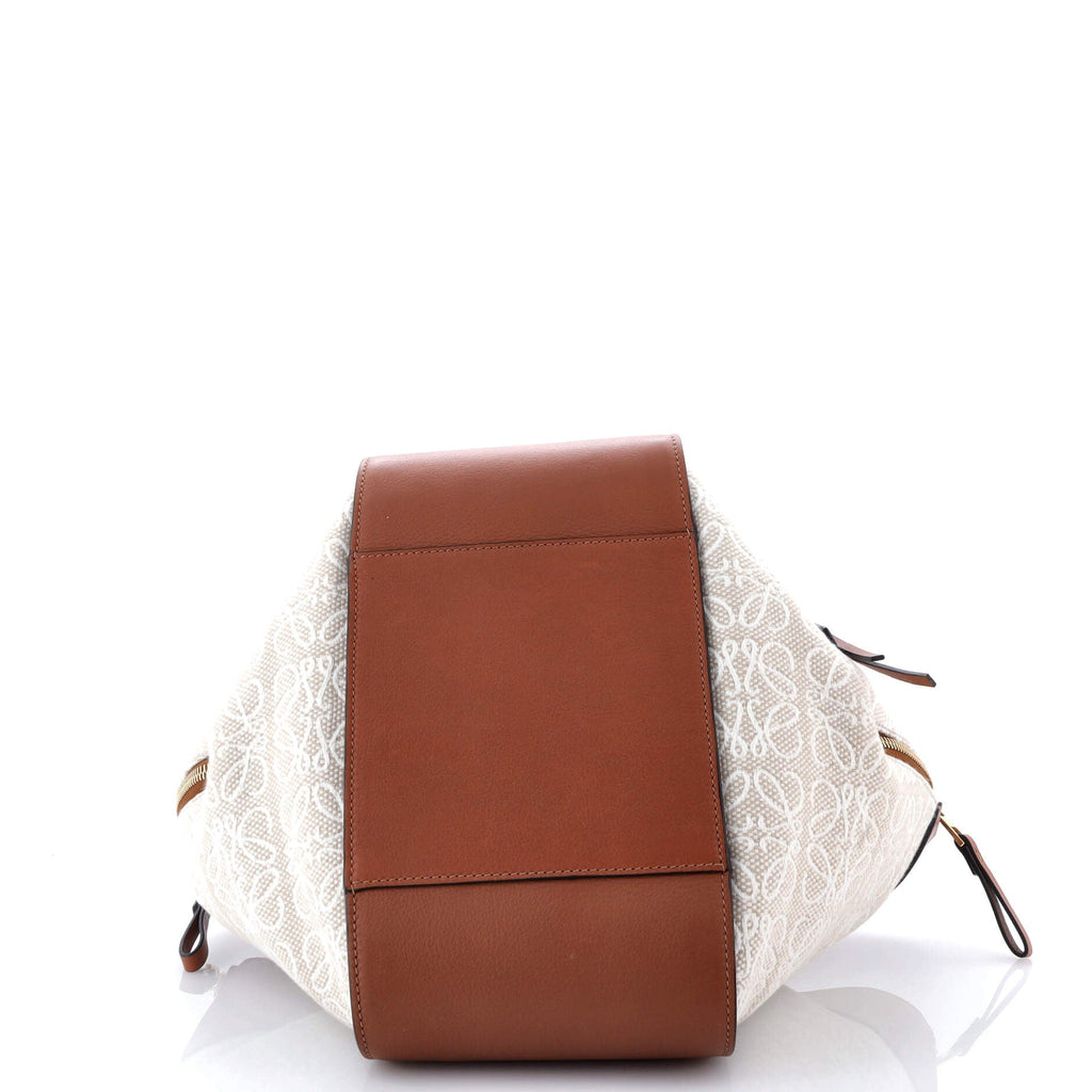 Hammock Bag Leather and Anagram Jacquard Small