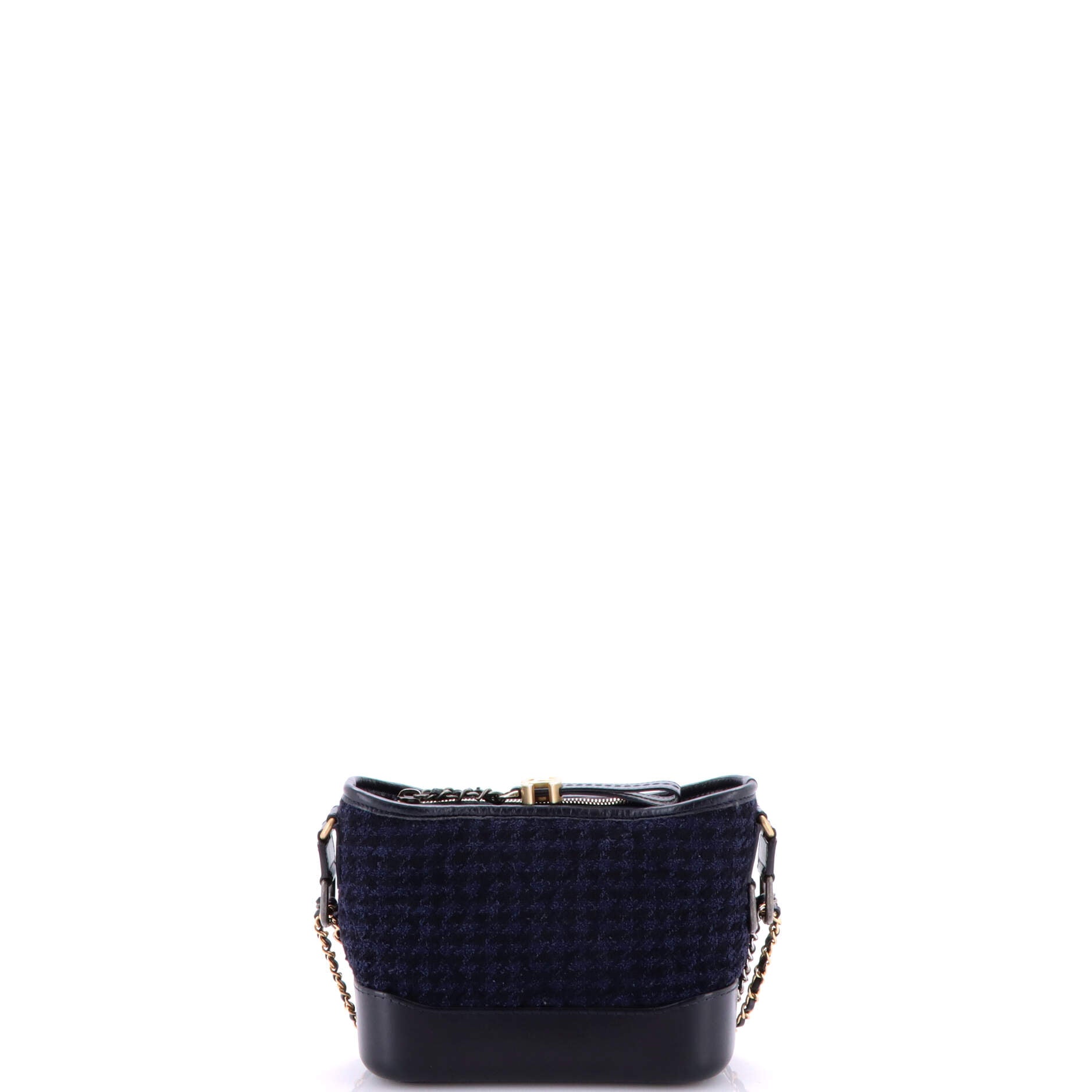 Gabrielle Logo Hobo Tweed and Calfskin Small