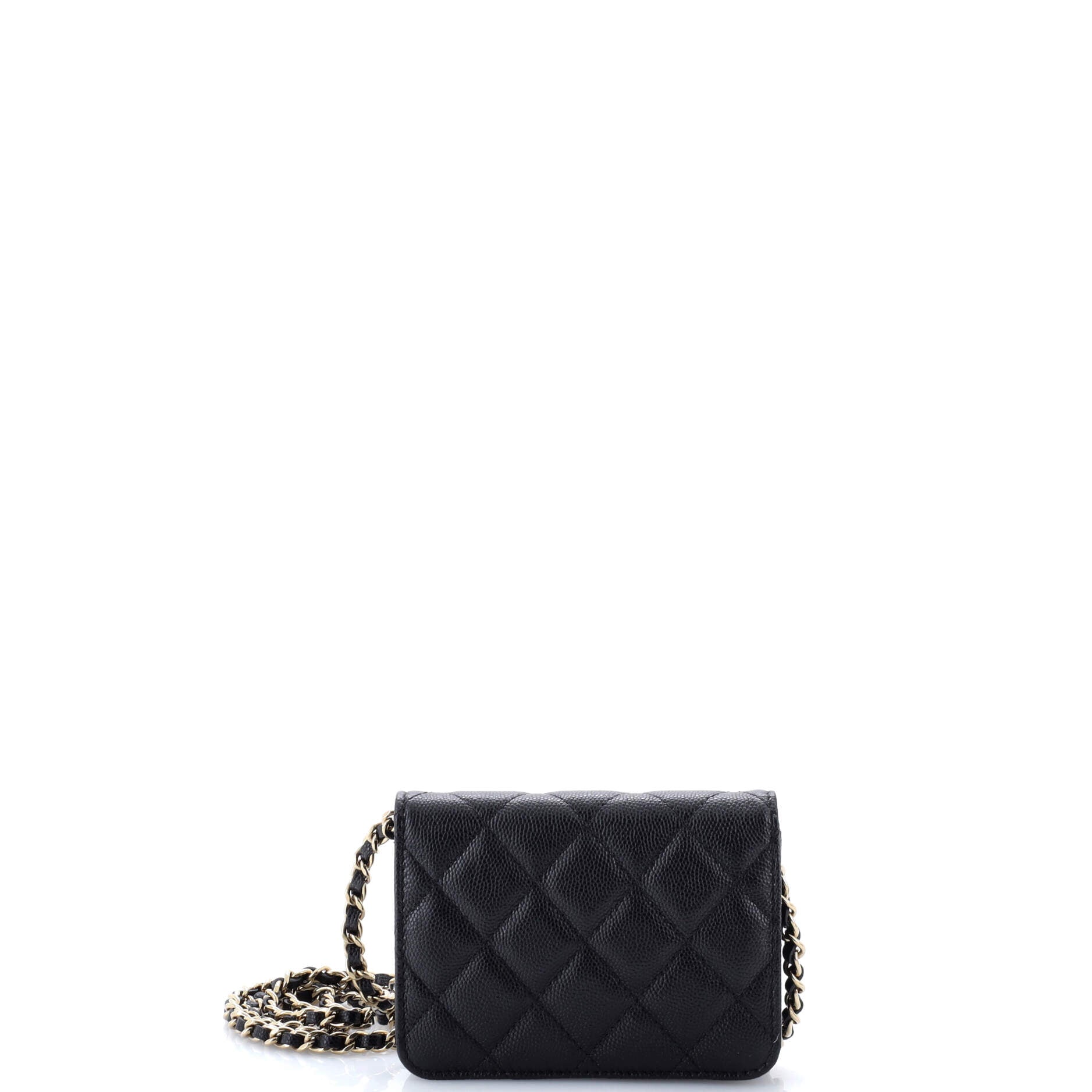 Classic Flap Clutch with Chain Quilted Caviar Small