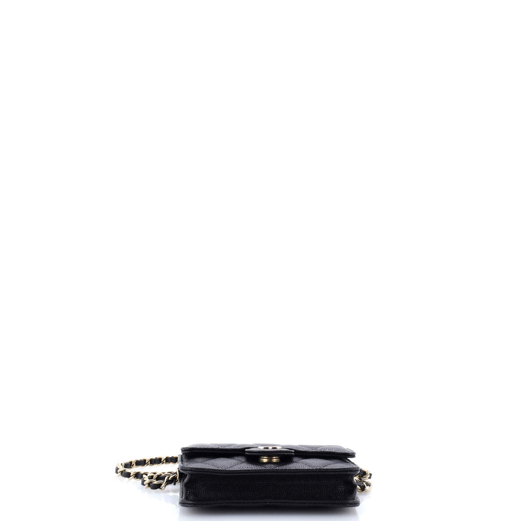 Classic Flap Clutch with Chain Quilted Caviar Small