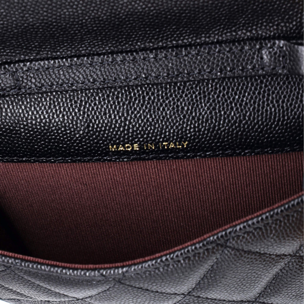 Classic Flap Clutch with Chain Quilted Caviar Small