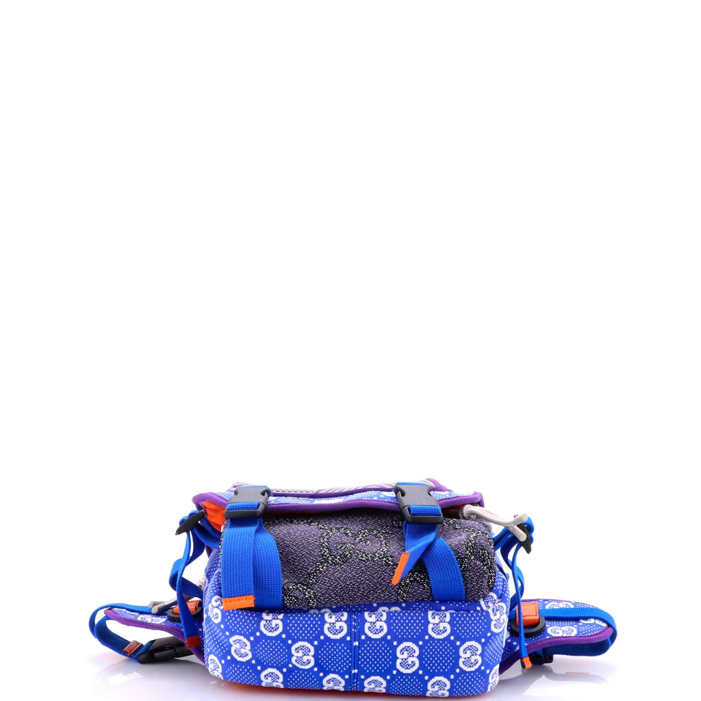 Buckle Flap Chest Strap Backpack GG Fabric with Rubber