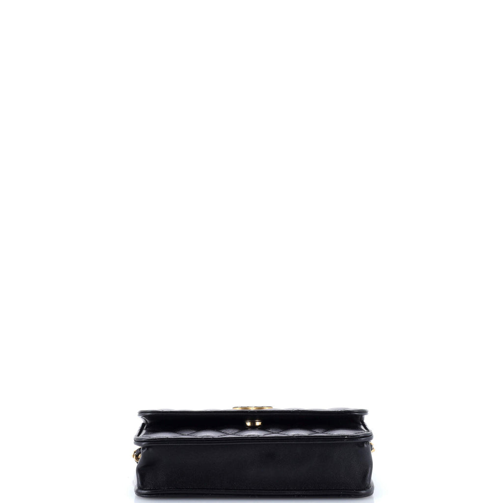 CC Resin Flap Phone Holder with Chain Quilted Lambskin