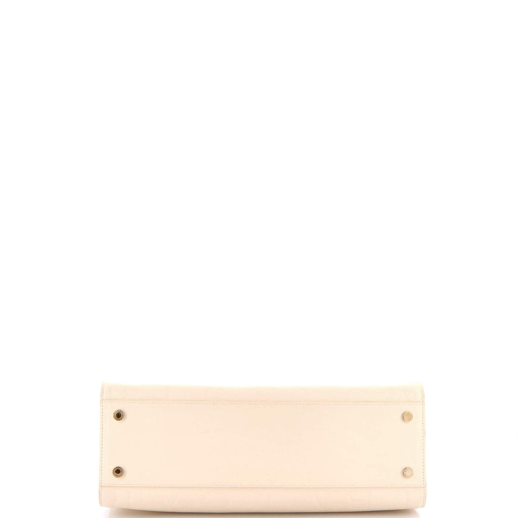 Logo Convertible Tote Embroidered Leather Medium