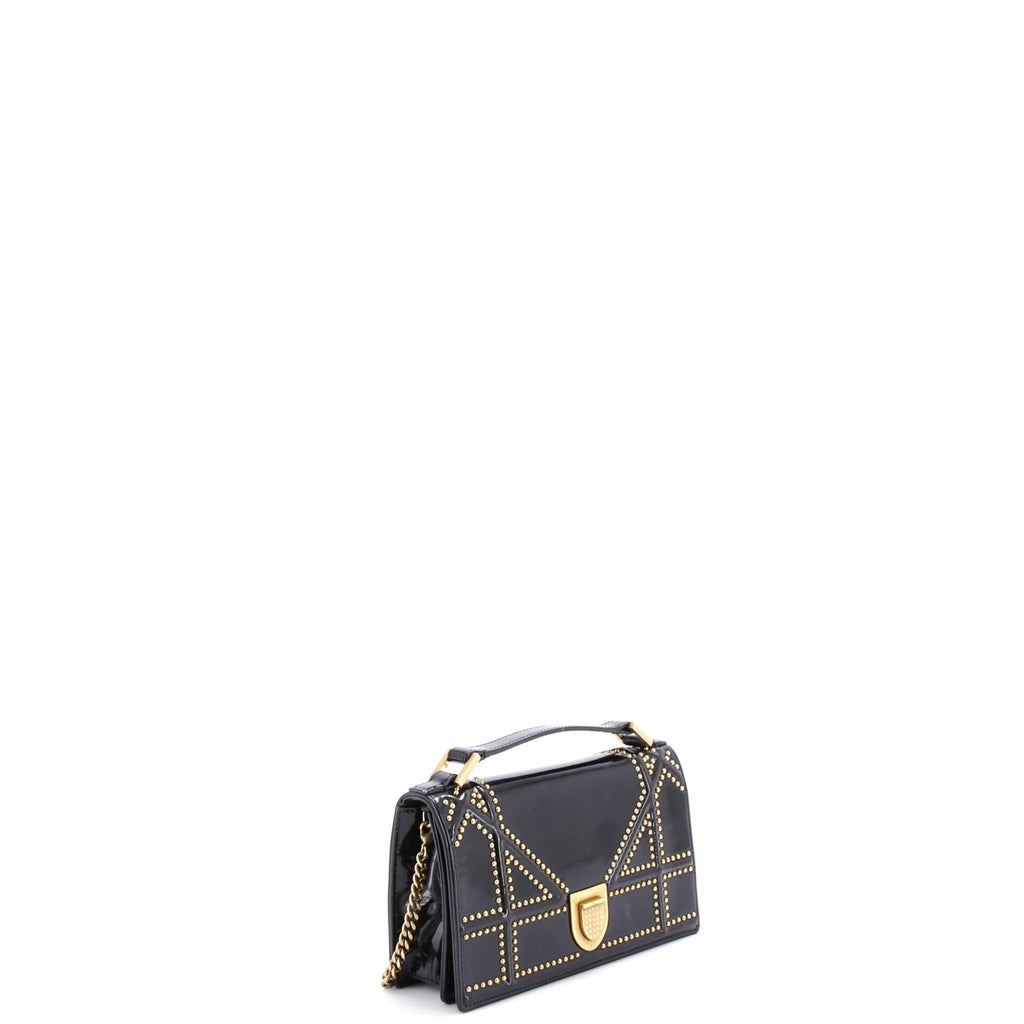 Diorama Chain Flap Clutch Studded Patent
