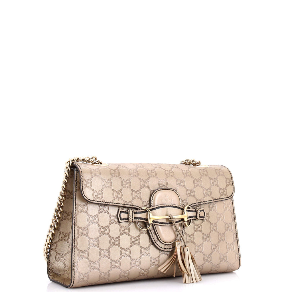 Emily Chain Flap Bag Guccissima Leather Medium