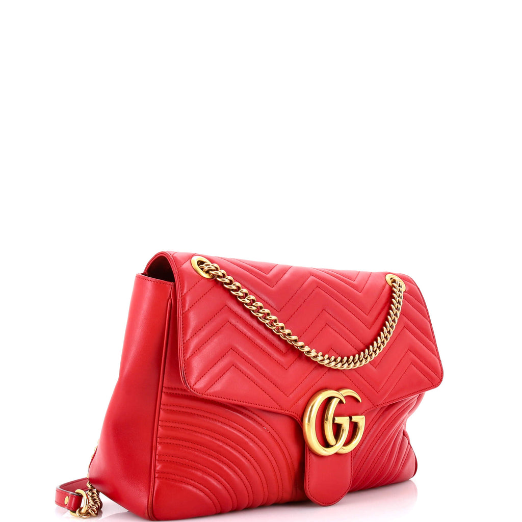 GG Marmont Flap Bag Matelasse Leather Large