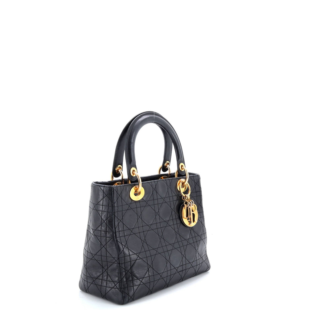 Vintage Lady Dior Bag Cannage Quilt Lambskin Medium