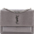 Sunset Crossbody Bag Crocodile Embossed Leather Medium
