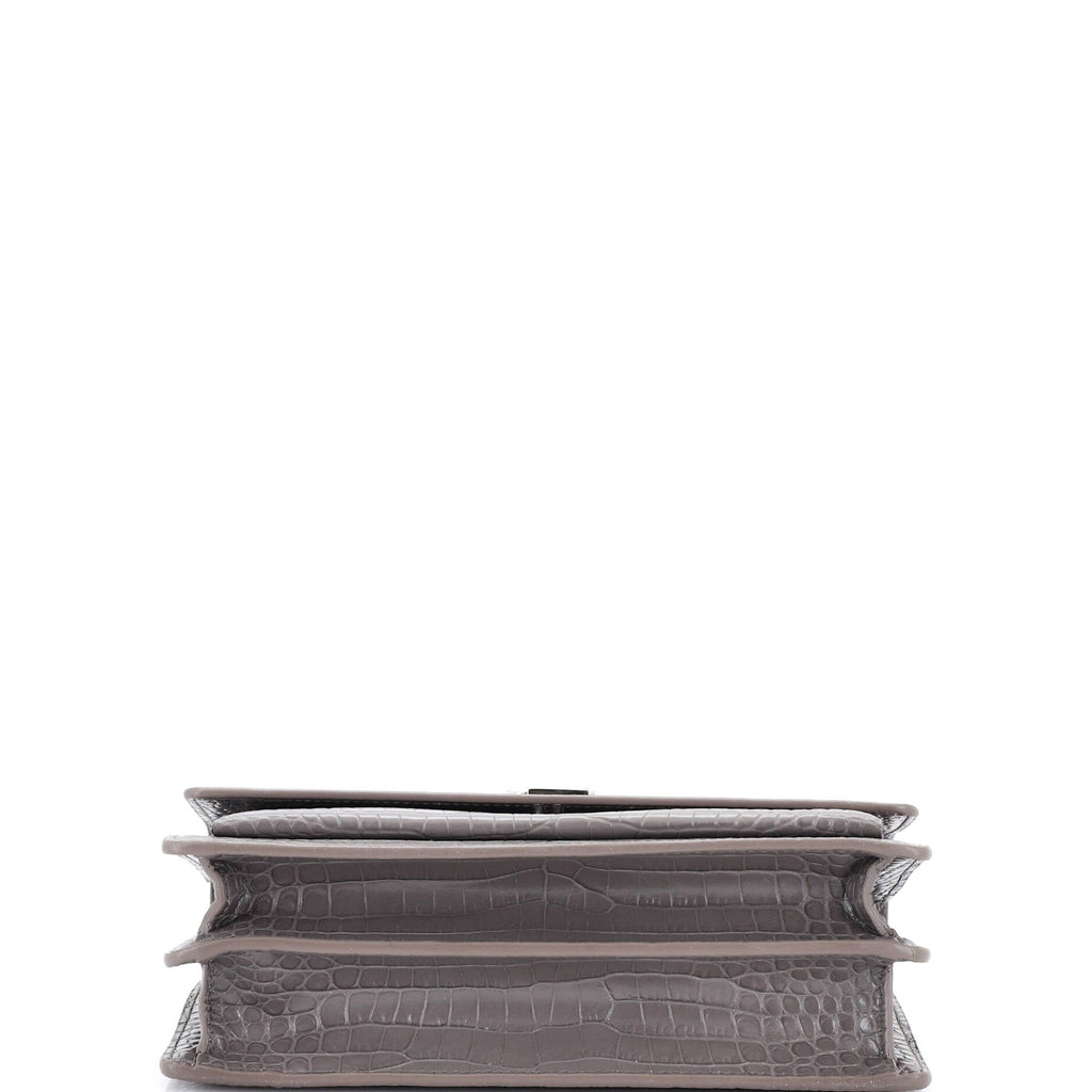 Sunset Crossbody Bag Crocodile Embossed Leather Medium