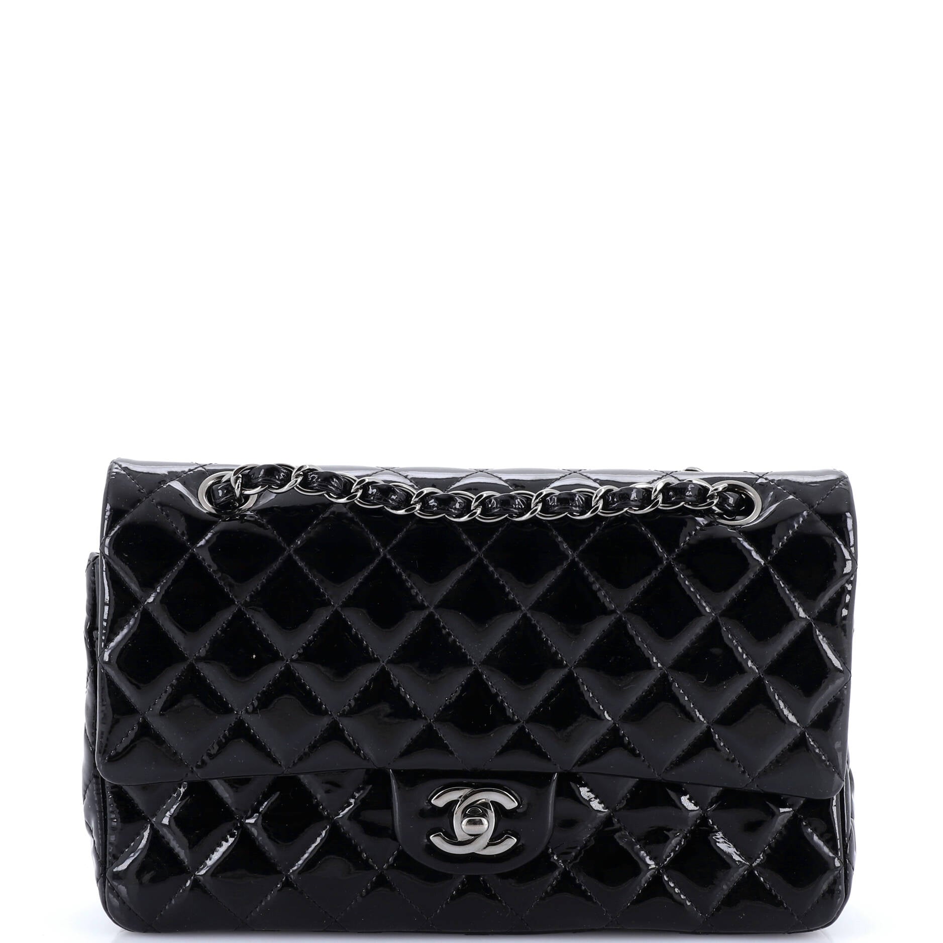 Classic Double Flap Bag Quilted Patent Medium