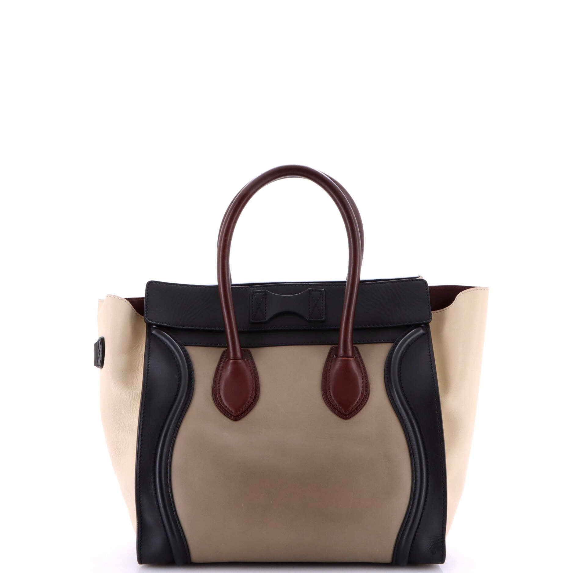 Bicolor Luggage Bag Leather Mini