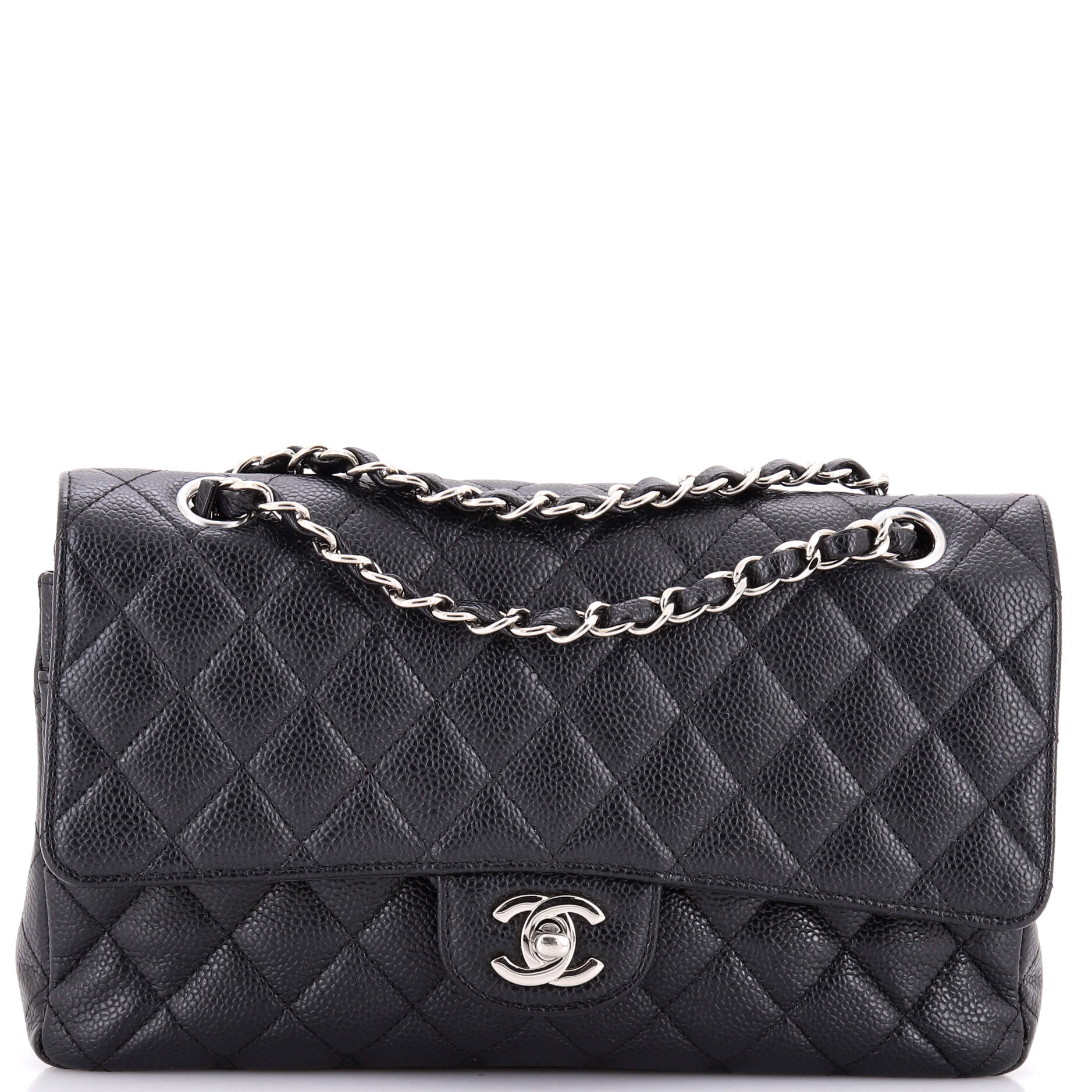 Classic Double Flap Bag Quilted Caviar Medium