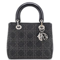 Vintage Lady Dior Bag Cannage Studded Denim Medium