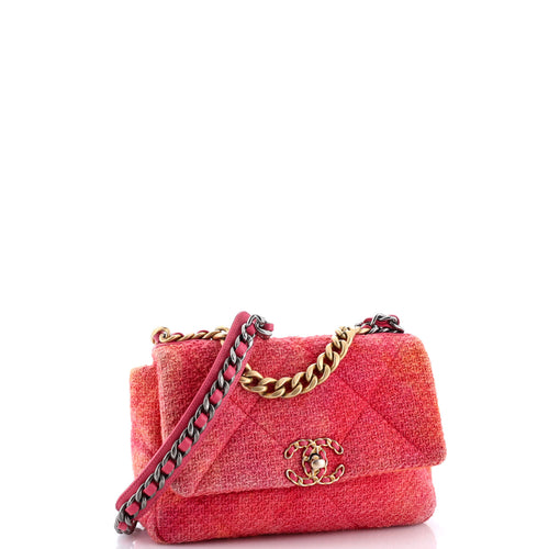 19 Flap Bag Quilted Tweed Medium